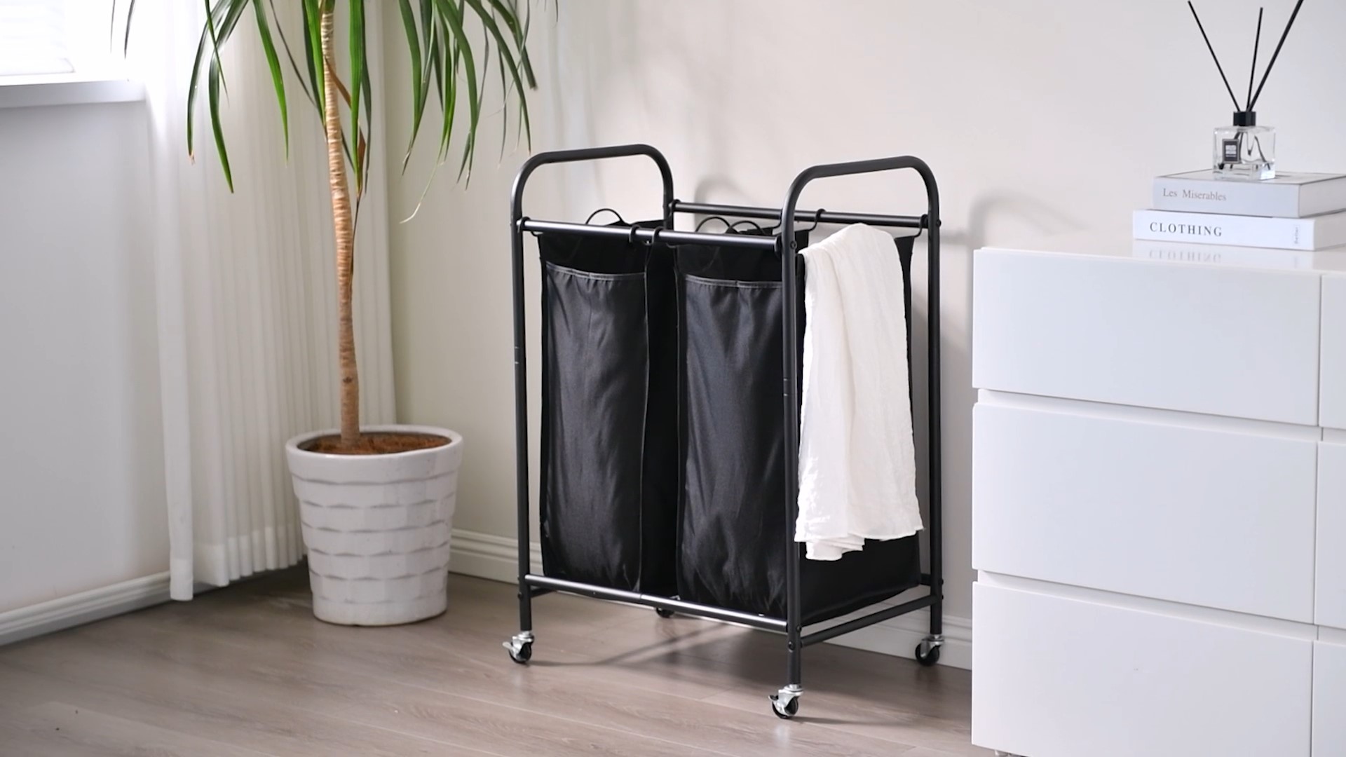 Amazon.com: SUOERNUO Laundry Hamper Basket 2 Bag Laundry Sorter